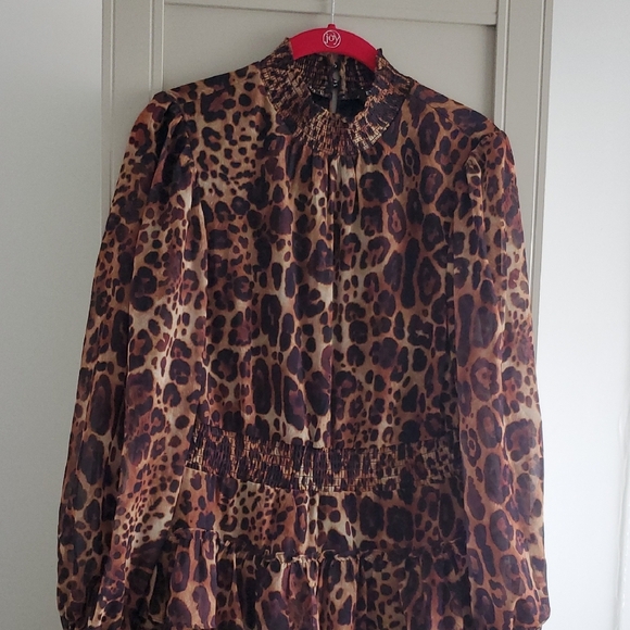 Express Animal Print Dress with Ruffles - Picture 3 of 8